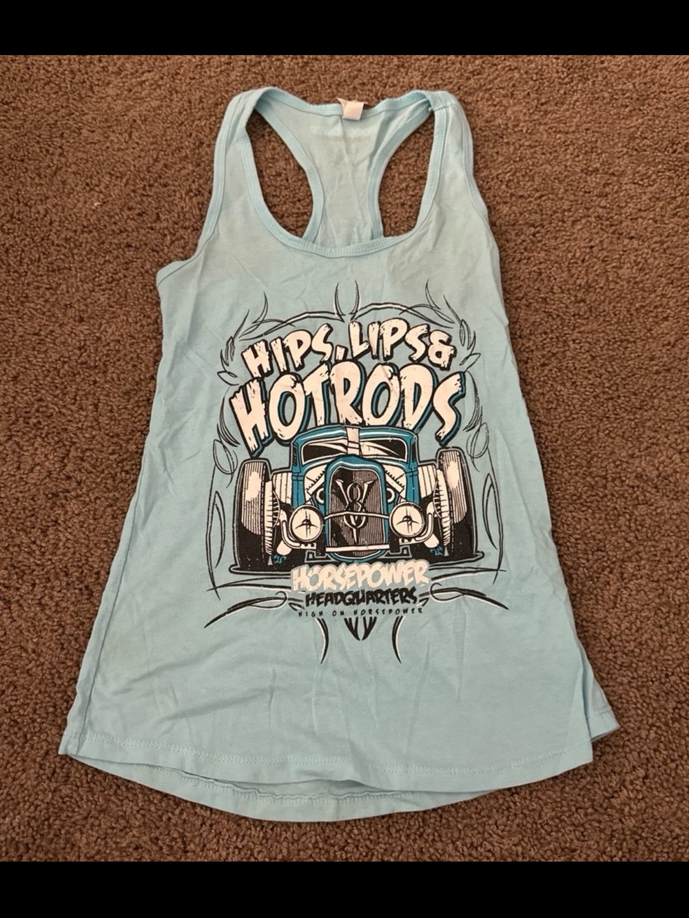 Hot Rod Randi's Horsepower Headquarters Hips, Lips & Hot Rods Tank Top